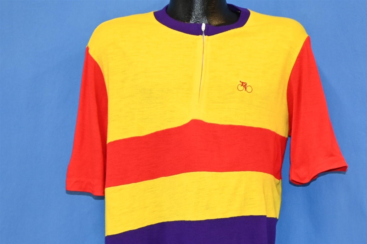 Vintage 70s Cycling Jersey in Red Mesh Vintage Cycling Jersey 