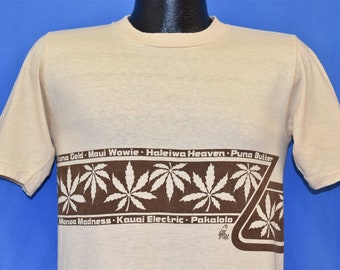70s Maui Wowie Weed Hawaii Poly Tees Pakalolo Dakine Kona Gold Marijuana Sunstrokes t-shirt Small