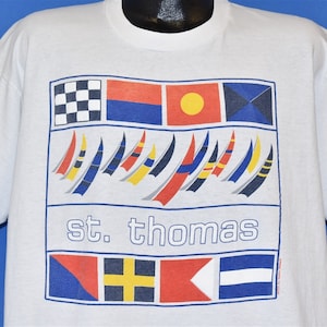 90s St. Thomas Virgin Islands Sailing Flags Tourist t-shirt Extra Large