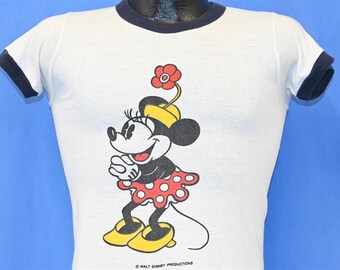 Vintage 1970s Minnie Mouse Tropix Togs Yellow T-shirt - 70s