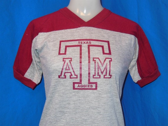 80s Texas A&M Aggies Jersey Style Gray and Maroon… - image 1