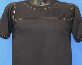 70s Bantams Plain Black Goldenrod Stitch Blank Jersey t-shirt Small