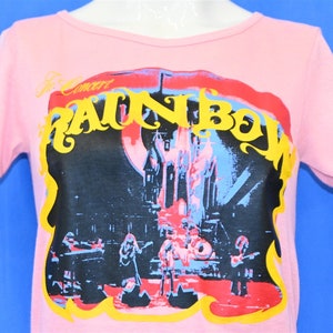 70s Rainbow Band In Concert Rock Tour Pink t-shirt Women&#39;s Extra Small