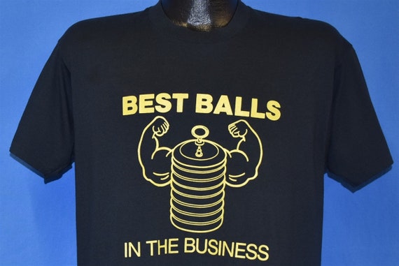 80s Best Balls in the Business Funny Muscle Flex … - image 1