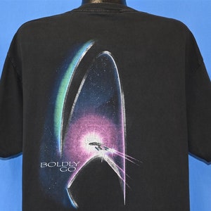 90s Star Trek Generations Boldly Go Movie Sci Fi Film t-shirt Extra Large