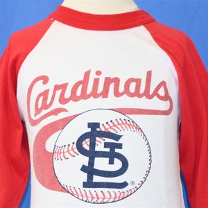 Camiseta raglán de béisbol de los Cardenales de San Luis de Illinois de los años 80, talla pequeña para jóvenes