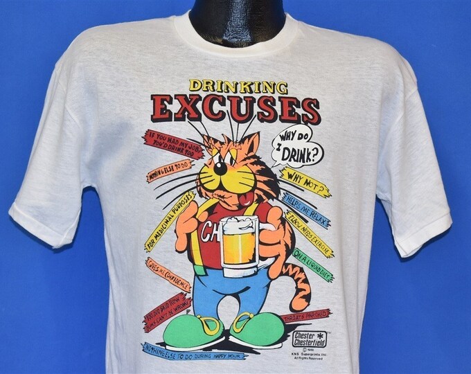 80s Drinking Excuses Chester Chesterfield Funny T-shirt Medium - Etsy