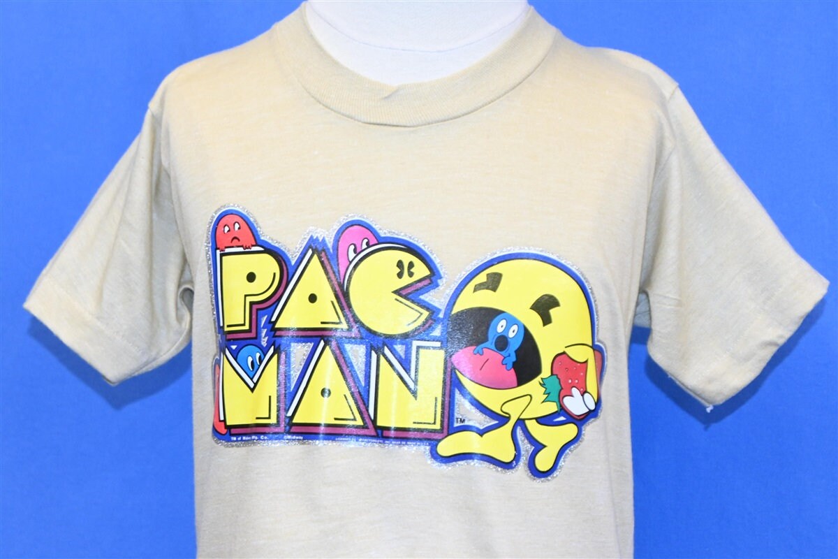80s Pac-man Iron on Namco Glittery Iron on T-shirt Youth