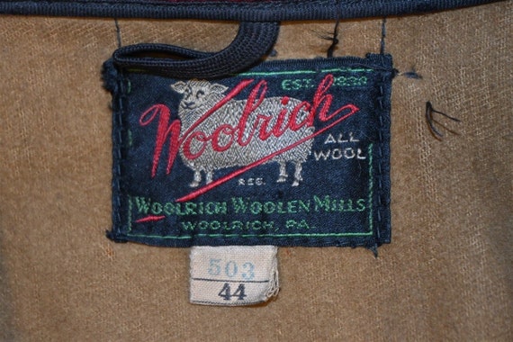 30s Woolrich Red Black Plaid 503 Wool Mackinaw Hu… - image 4