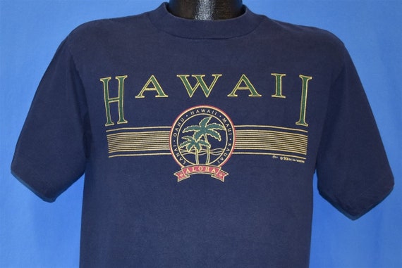 90s Hawaii Oahu Lanai Kuai Maui Aloha Palm Tree T… - image 1