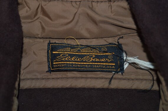 70s Eddie Bauer Brown Heavy Flannel Shirt Jacket … - image 4
