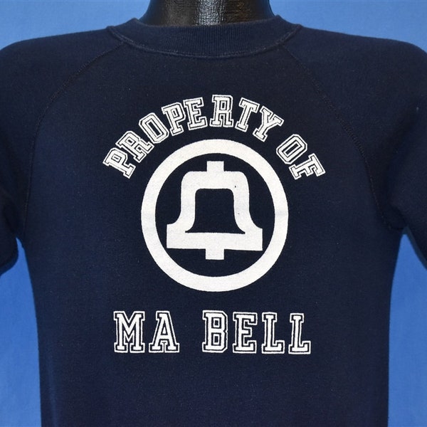 80s Ma Bell Telephone Logo Mother Promo Property Raglan Short Sweatshirt Extra Small
