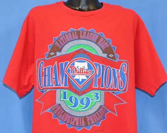 T-shirt des années 90, très grand, des champions de la Ligue nationale des Phillies de Philadelphie 1993