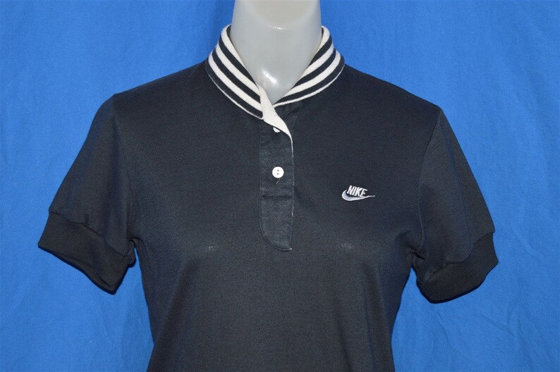 blue and white striped polo shirt womens