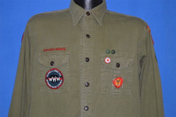40s Boy Scouts Change Button Uniform shirt Large - image 1