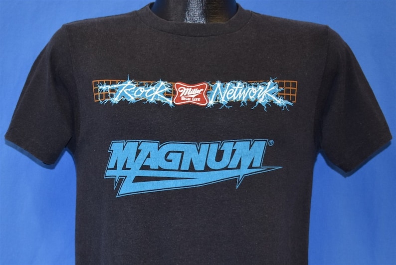 80s Magnum Rock Network Miller High Life Tour 1986 Band t-shirt Small