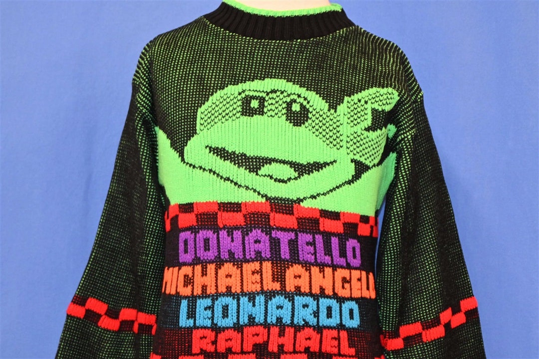 トップス vintage turtles Knit Vintage Pattern Teenage Mutant Ninja Turtles Jumpers Adults