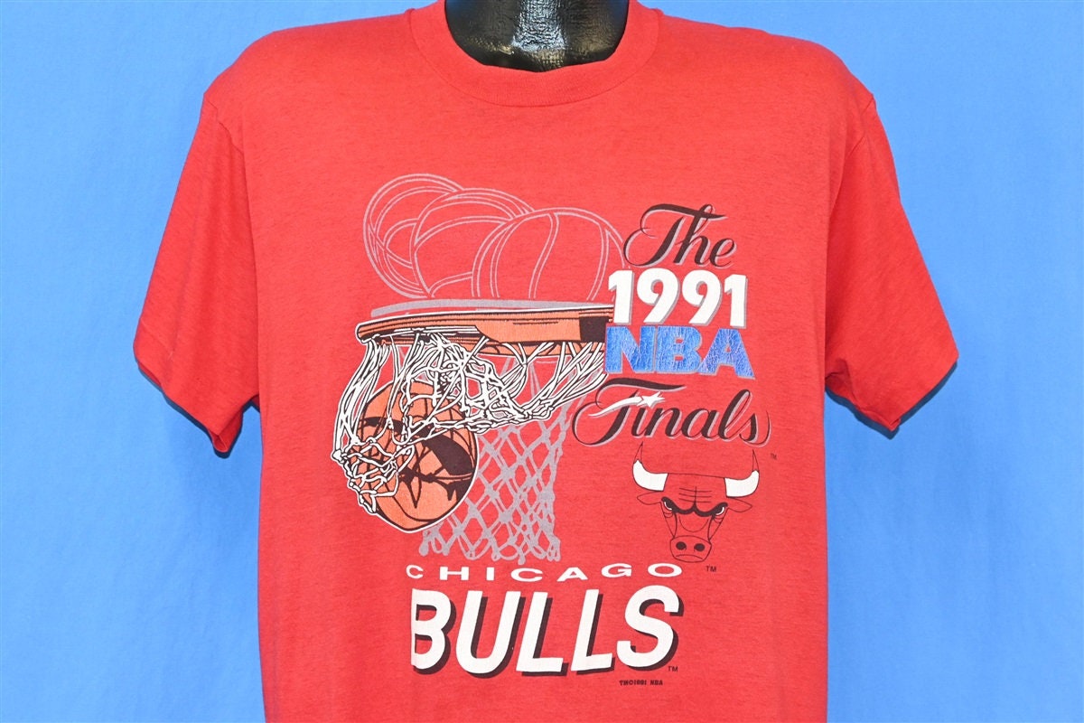 1990s Chicago BULLS T Shirt L Vintage Michael Jordan 1991 NBA
