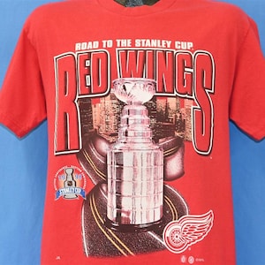 90s Detroit Red Wings Hockey Road to the Stanley Cup 1998 NHL t-shirt Medium