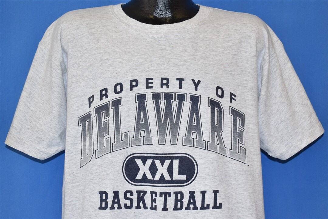 90s Delaware University Basketball Gym Workout Blue Hens College T