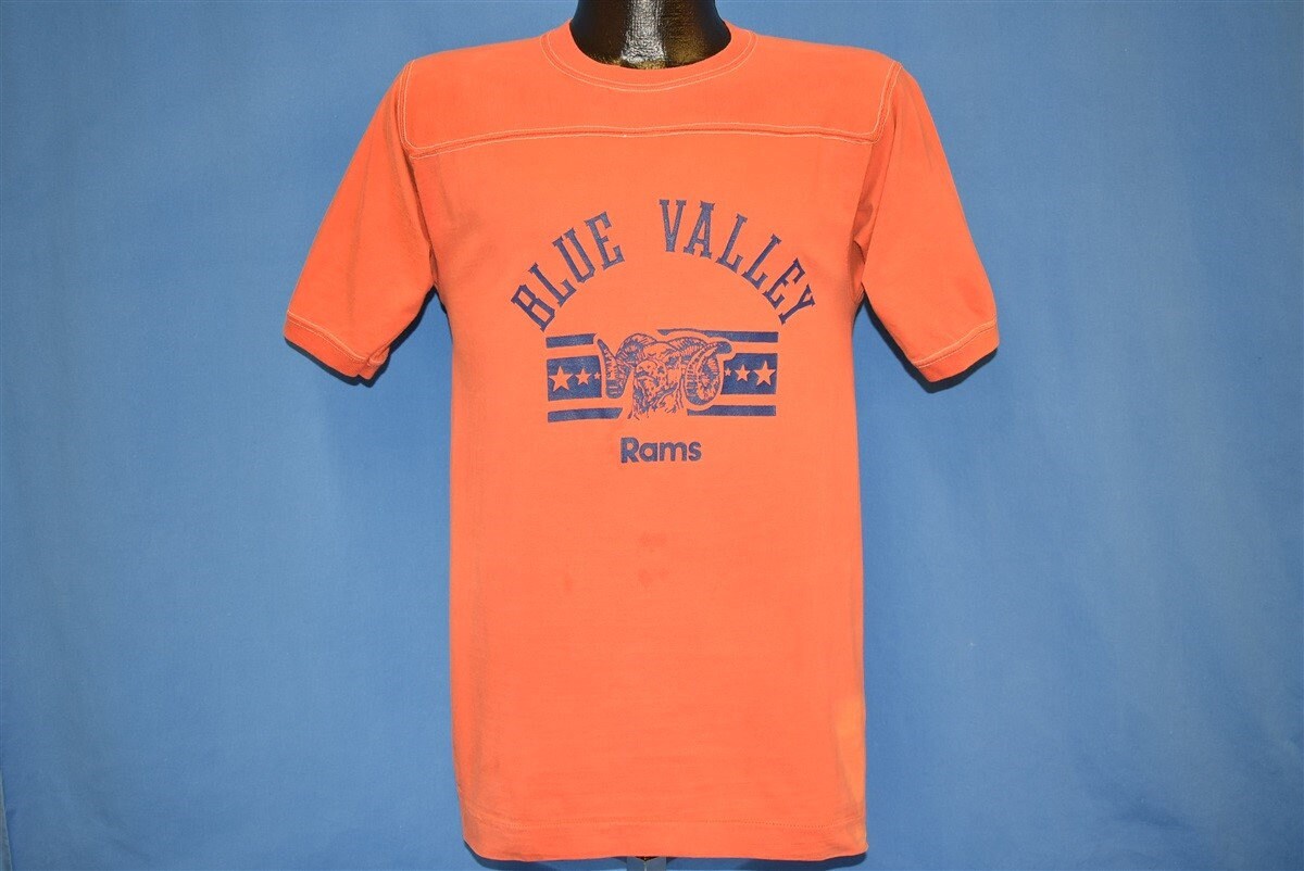 80s Blue Valley Rams High School Jersey T-shirt Medium | Etsy