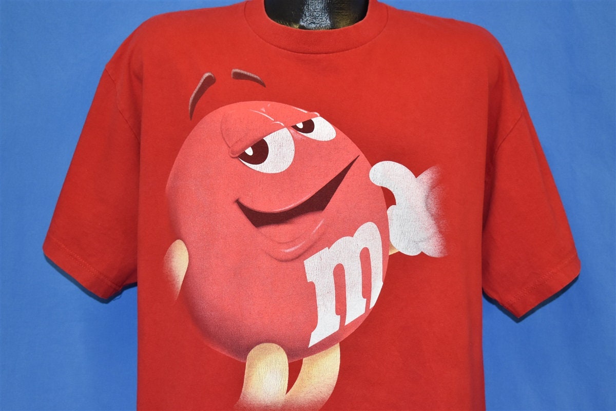 90s Red M&M Chocolate Candy Mascot Mars Funny T-shirt Extra Large