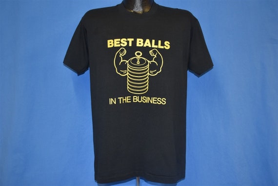 80s Best Balls in the Business Funny Muscle Flex … - image 2