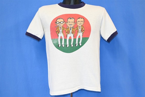 80s Pep Boys Manny Moe Jack Car Shop Ringer t-shi… - image 2