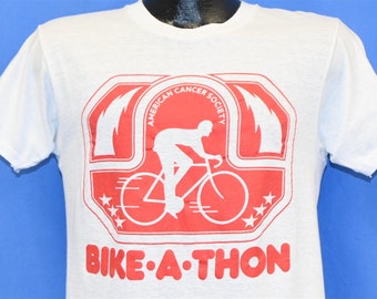 80s American Cancer Society Bike-a-Thon Cycling Fundraiser t-shirt Medium