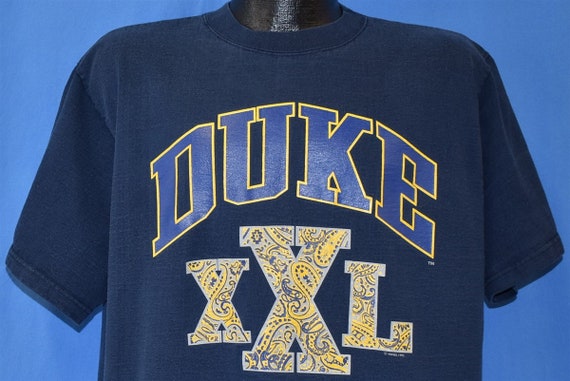 90s Duke Blue Devils XXL Paisley Logo University … - image 1