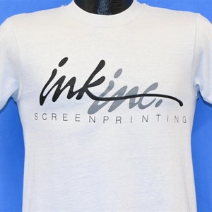 90s Ink Inc Screen Printing Company Logo Gray t-shirt Small