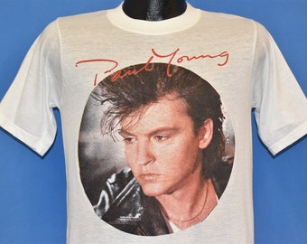 80s Paul Young Nine Go Mad Davy Crockett World Tour t-shirt Medium