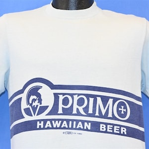 70s Primo Hawaiian Beer Striped Wraparound Crazy Shirts Hawaii t-shirt Medium