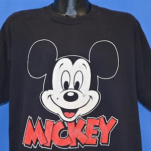 90s Mickey Mouse Walt Disney Cartoon Black Cotton t-shirt Extra Large