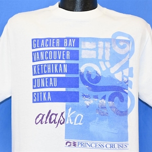 90s Alaska Princess Cruises Glacier Bay Vancouver Sitka Juneau Ketchikan Souvenir t-shirt Large