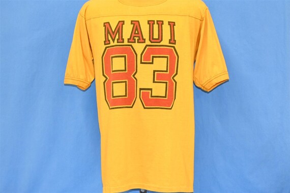 80s Maui Hawaii 83 Yellow Travel Top Stitch Jerse… - image 2