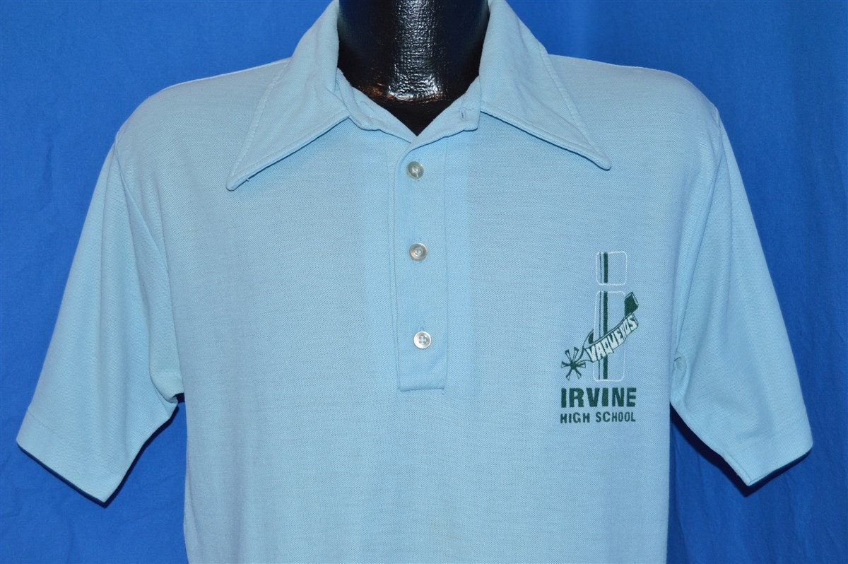 70s Irvine High School Vaqueros Polo Shirt Medium - Etsy