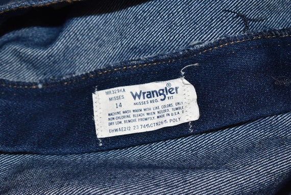 80s Wrangler Dark Denim Stretch Jeans Blue Pant S… - image 5