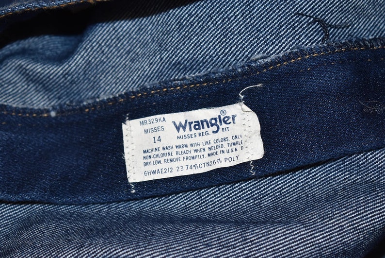 80s Wrangler Dark Denim Stretch Jeans Blue Pant Size 30 image 5