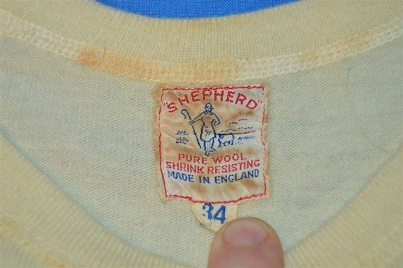 40s Shepherd Pure Wool WW2 Undershirt Small - image 5