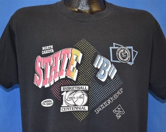 T-shirt du centenaire de basket-ball classe B de l'État du Dakota du Nord des années 90, très grand t-shirt vintage