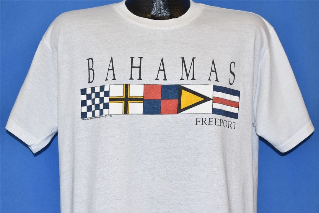 90s Freeport Bahamas Nautical Flag Tourist Souvenir T-shirt - Etsy