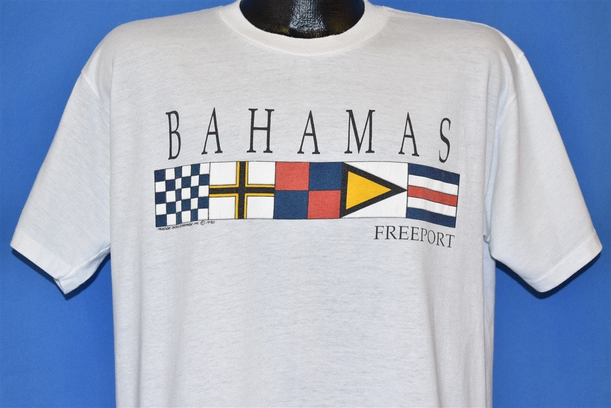 90s Freeport Bahamas Nautical Flag Tourist Souvenir t-shirt | Etsy
