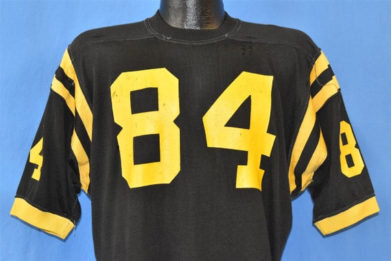 70s Black Yellow Striped #84 Football Jersey Distr