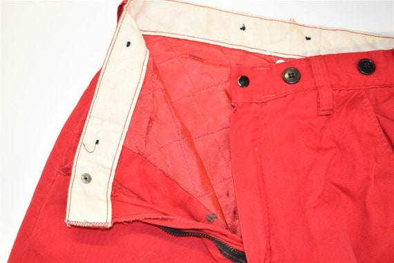 60s Hunting Red Quilt Lined Pants Size 30 - image 7