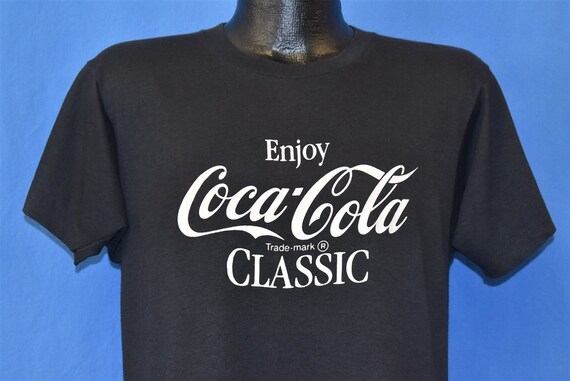 80s Enjoy Coca Cola Classic Coke Logo Slogan t-shi