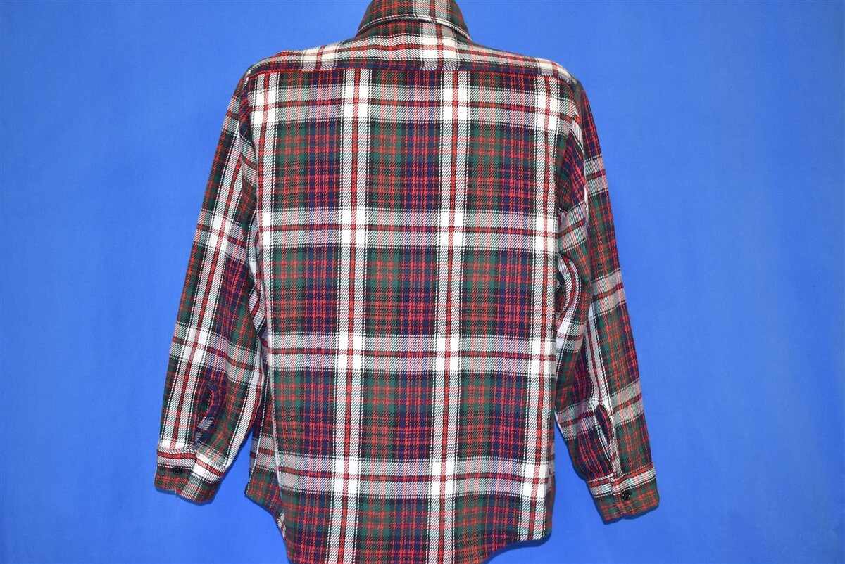 【希少】70s ヴィンテージ　MR.LEGGS FLANNEL SHIRT 70s Mr. Leggs Red Green Blue Plaid Flannel Button Down Shirt