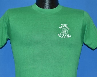 80s West Branch Little Warriors Beloit Ohio School Green t-shirt Extra Small