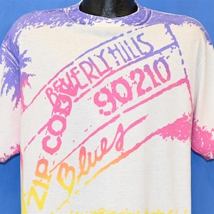90s Beverly Hills 90210 Blues TV Show Neon All Over Print t-shirt Extra Large