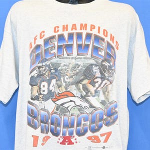 90er Jahre Denver Broncos 1997 AFC Champs NFL Football Heathered Grey T-Shirt Extra Large